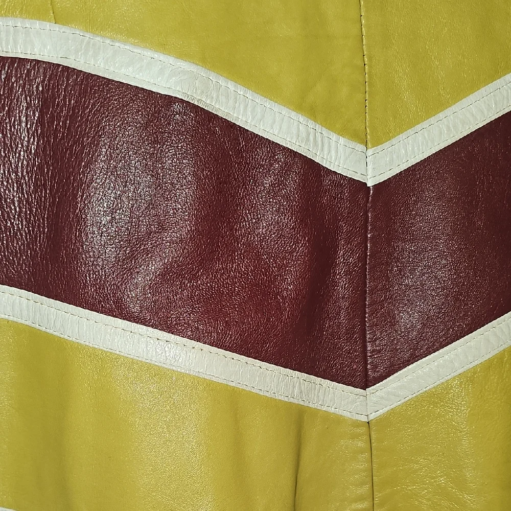 Your opportunity to own Something truely Vintage, 70's  Leather Shift Dress Vest - Picture 12 of 16